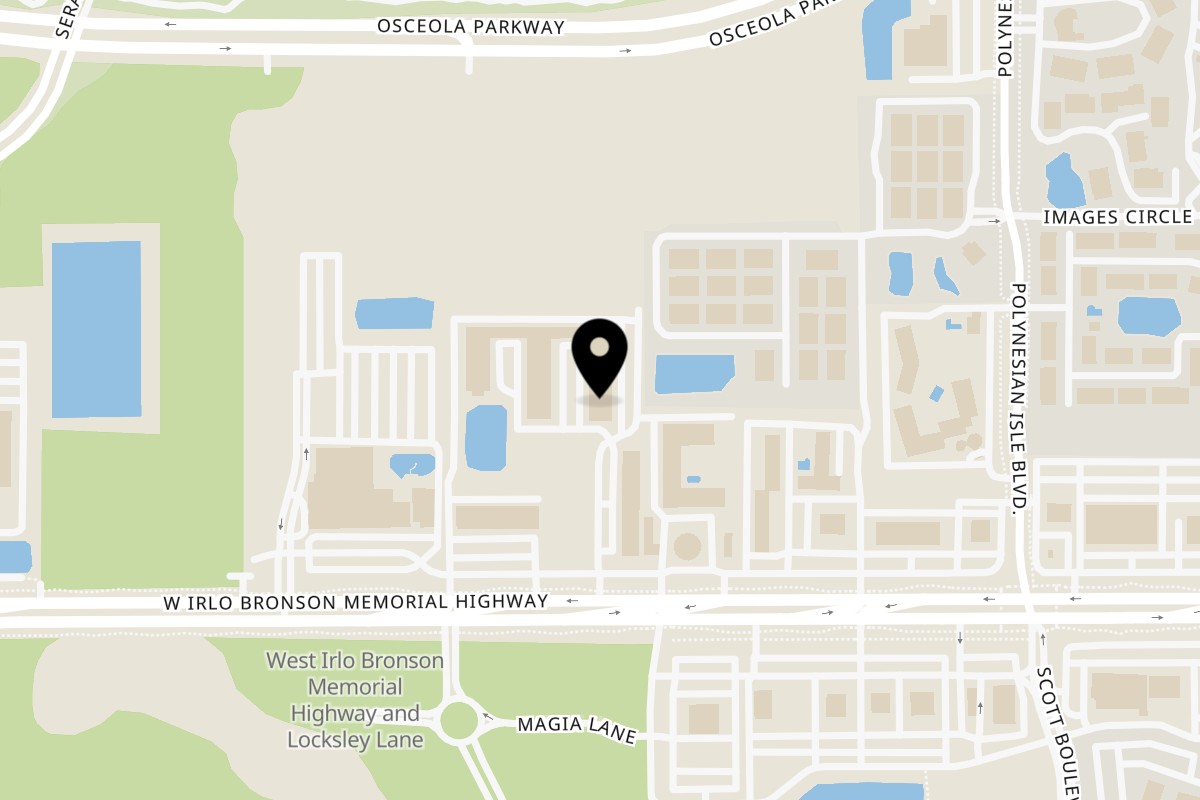 Map showing the location of El Burro Loco Burro Loco EXPRESS on 5403 W Irlo Bronson Memorial Hwy in Kissimmee